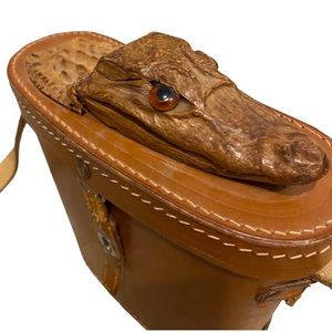 Vintage Binoculars Case Bag with Alligator head Made in Japan